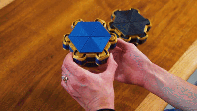 Navy and Gold Mechanical Dice Box